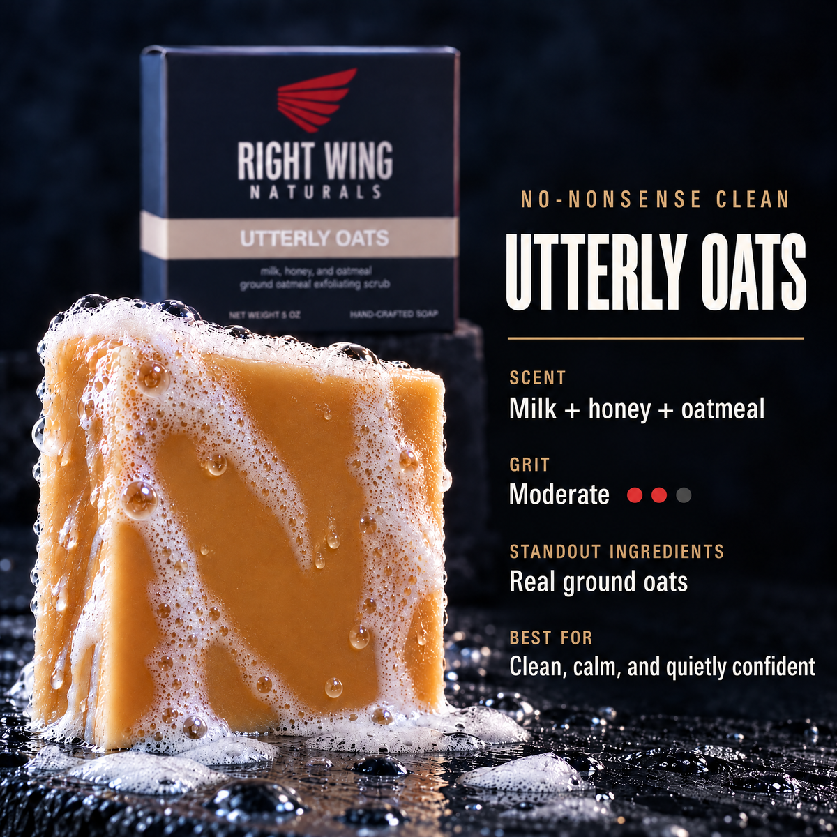 Utterly Oats scent card: scent notes and grit level