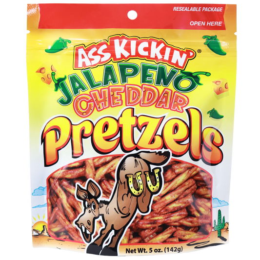 Ass Kickin’ Jalapeno Cheddar Pretzels 5oz Bag