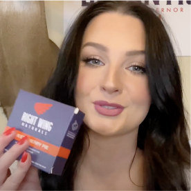 Customer holding Right Wing Naturals soap