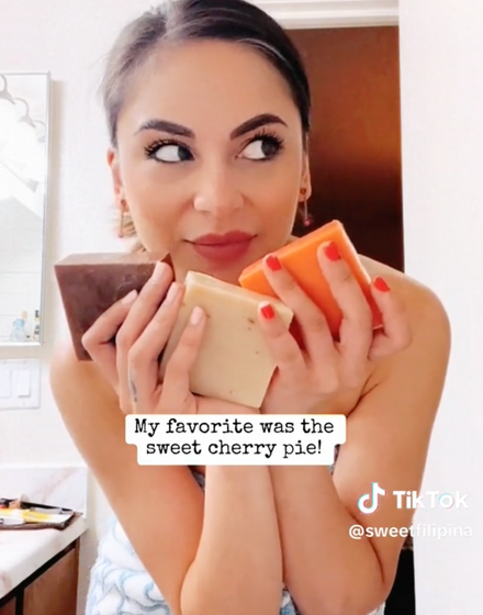 Customer holding Right Wing Naturals soap