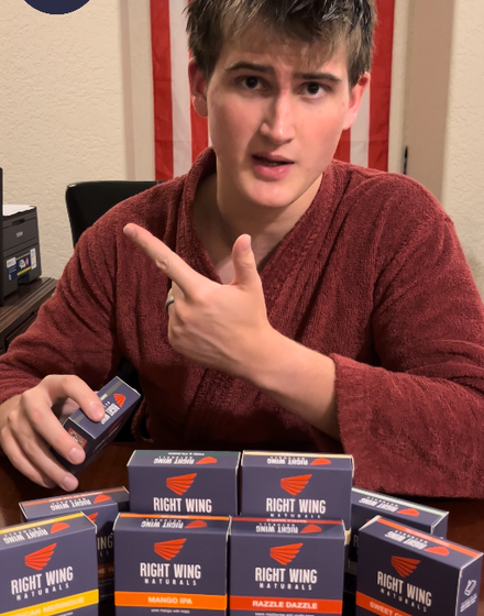Customer holding Right Wing Naturals soap