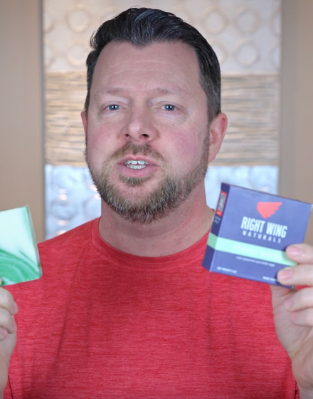 Customer holding Right Wing Naturals soap