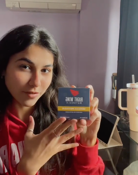 Customer holding Right Wing Naturals soap