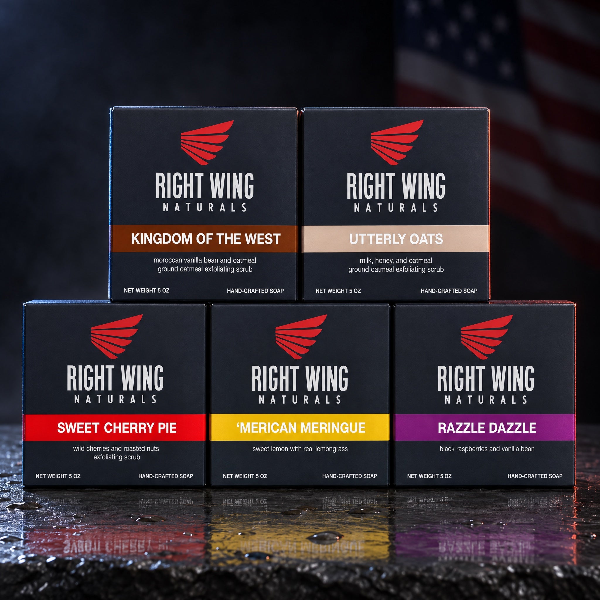 The His-N-Hers 5-Pack of boxed Right Wing Naturals soap bars