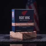 Sweet Sawmill Timber tallow bar soap in its Right Wing Naturals box