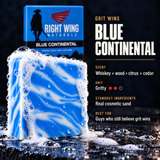 Blue Continental scent card: scent notes and grit level