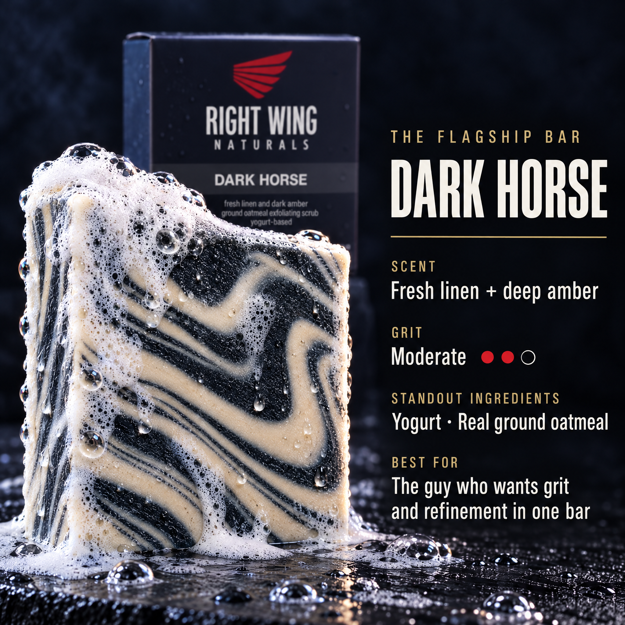 Dark Horse scent card: scent notes and grit level