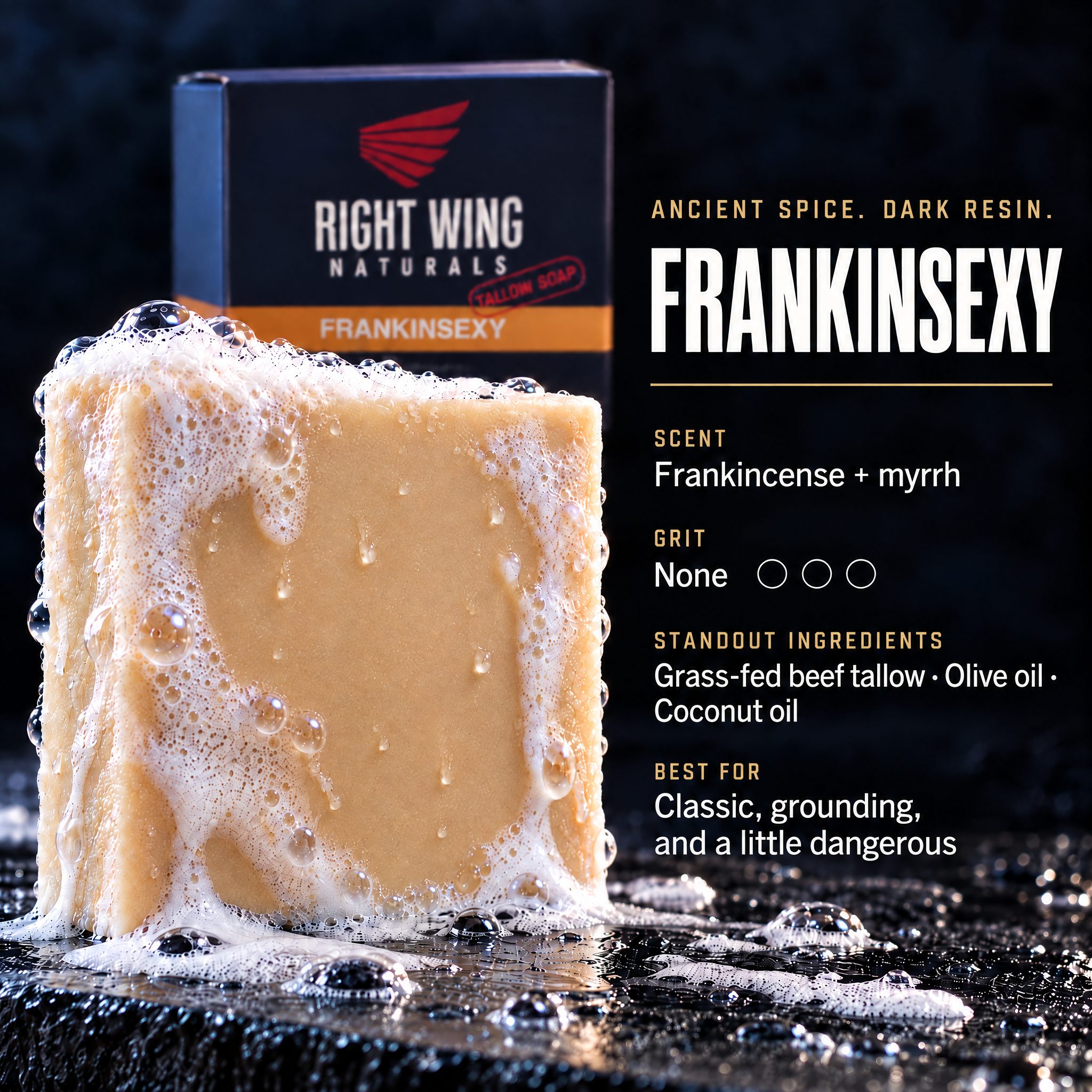 Frankinsexy scent card: scent notes and grit level