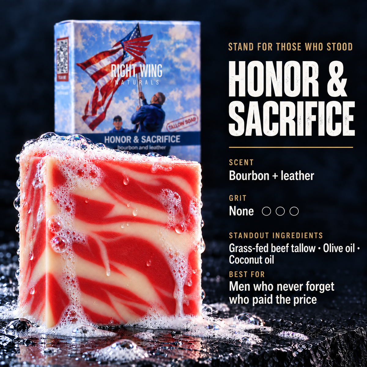 Honor & Sacrifice scent card: scent notes and grit level