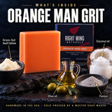 What's inside Orange Man Grit: grass-fed beef tallow, olive oil, coconut oil